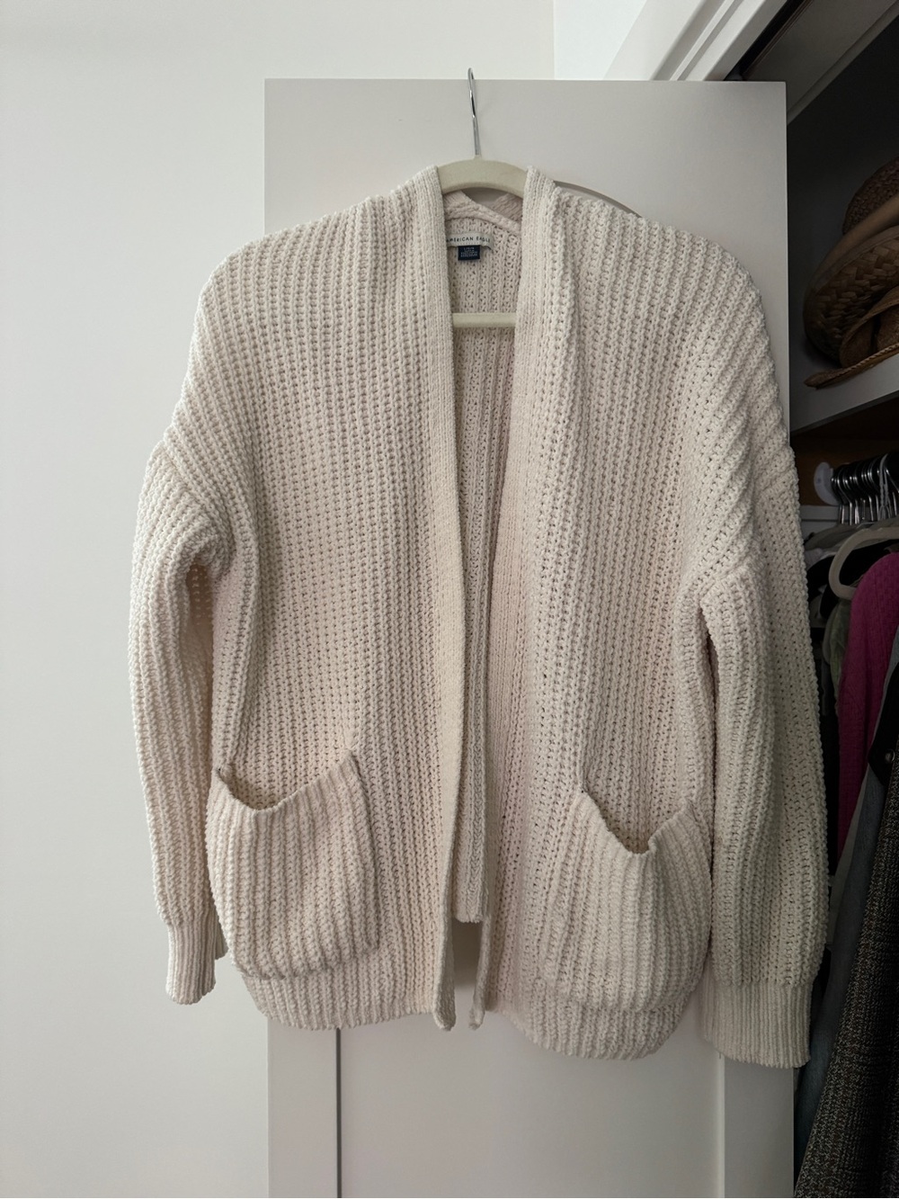Cozy Open-Front Cream Knit Cardigan